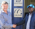 (Left) Wouter Carstens, Head of Department, Service at Endress+Hauser and Ghislain Mbayo, Process Control Superintendent at Mumi.